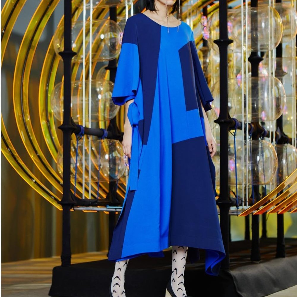 Henrik Vibskov Field Dress - Blue Cuts -Size XS/S